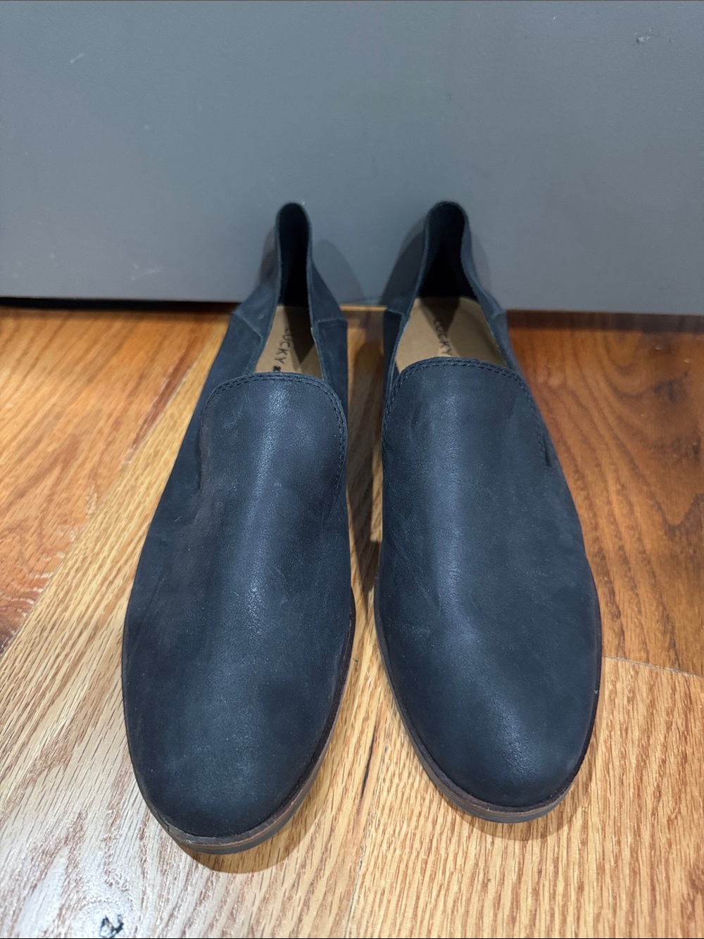 Women's Black Slip-On Suede Loafers